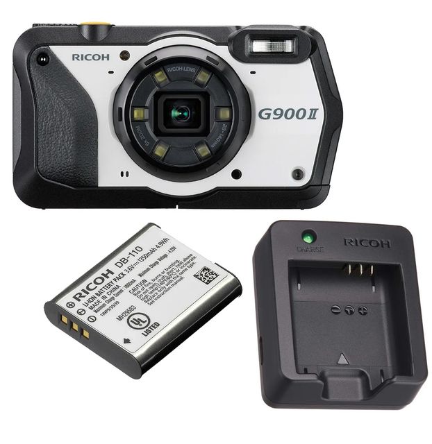 RICOH リコー G900 II 雨合羽・防塵・お役目用デジタル写真機＋DB-110蓄電池＋BJ-11申し受ける器仕掛ける