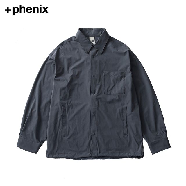 +phenix プラスフェニックス 【メンズ】エアフロー コーチ シャツジャケット 【チャコール】 POH26004F 通気性 撥水 エアピックス AIRFLOW COACH SHIRT JACKET