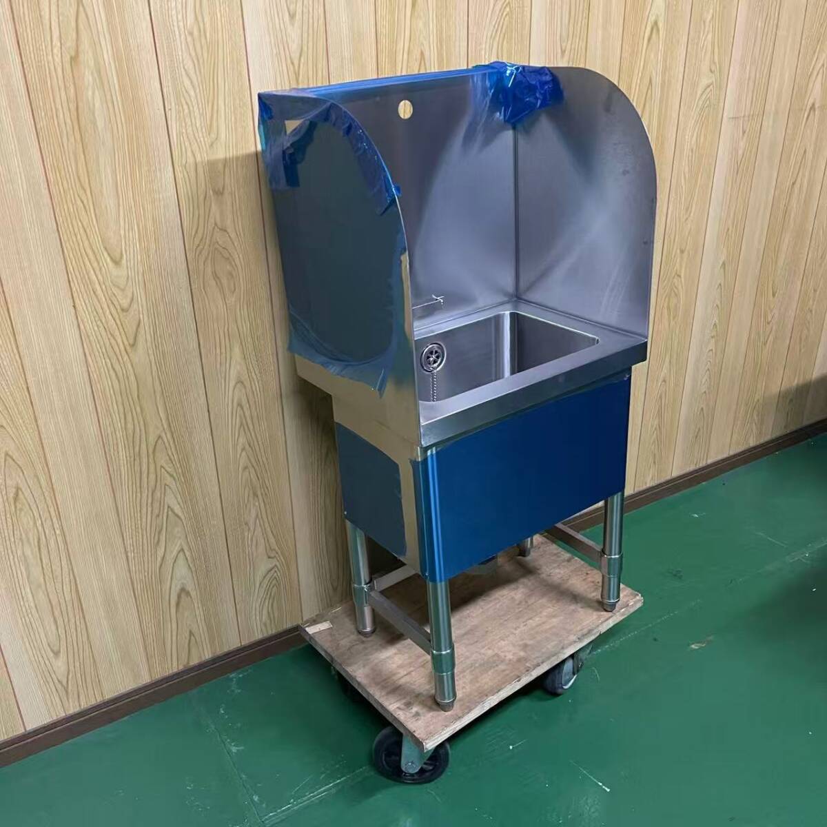 小型シンク 幅500 未使用 業務用 ステンレスシンク 1槽シンク 奥行400 高さ600 450mm 背板付き 横板付き コンパクト 厨房シンク 流し台 省スペース 洗い場 調理補助 店舗用 飲食店 カフェ 厨房機器 番号A749 Y1140八尾店｜銀河厨房