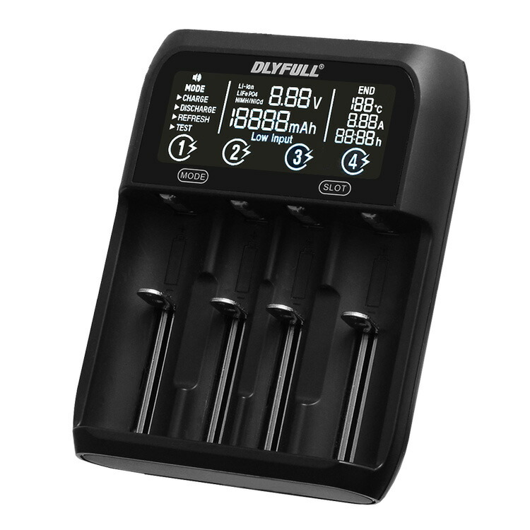 リチウムイオン ニッケル水素 リン酸鉄 電池用充電器 4本用 リフレッシュ / テストモードを搭載したハイエンドモデル DLYFULL UT4 宅配便送料無料