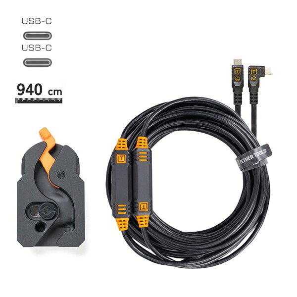 【アウトレット・30％OFF】TETHER TOOLS テザーツールズ 　テザーガード レバーロック&ケーブルキット(USB-C/USB-C 9.4m)　 ブラック 　LLPC31RT2-BLK
