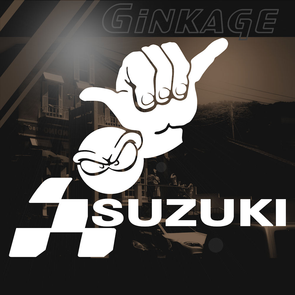楽天市場 ステッカー スズキ レーシング 車 ステッカー かっこいい シャカサイン 枠サイズ １２ｃｍ １５ｃｍ カッティング リアガラス用 度迫力の ドレスアップ ブランド メーカー エンブレム ステッカー カッティングステッカーの銀影工房