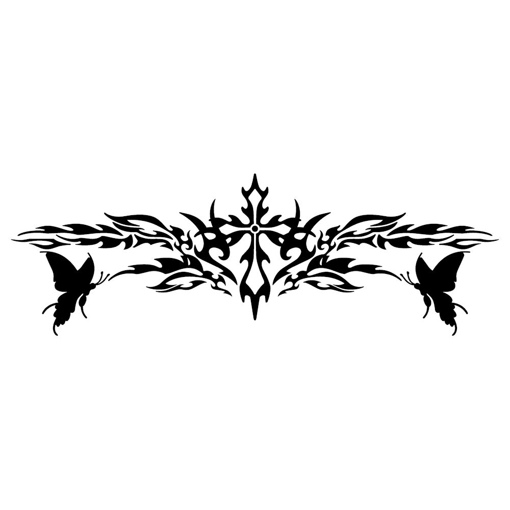 楽天市場 アゲハ シルエット 十字架 トライバル ステッカー枠サイズ ８ｃｍ ２３ｃｍ カッティング スーツケース ボード等 インスタ映え デカール貼り足しでさらに かわいい シール お支払い 商品代引きはご利用になれません カッティングステッカーの銀影工房