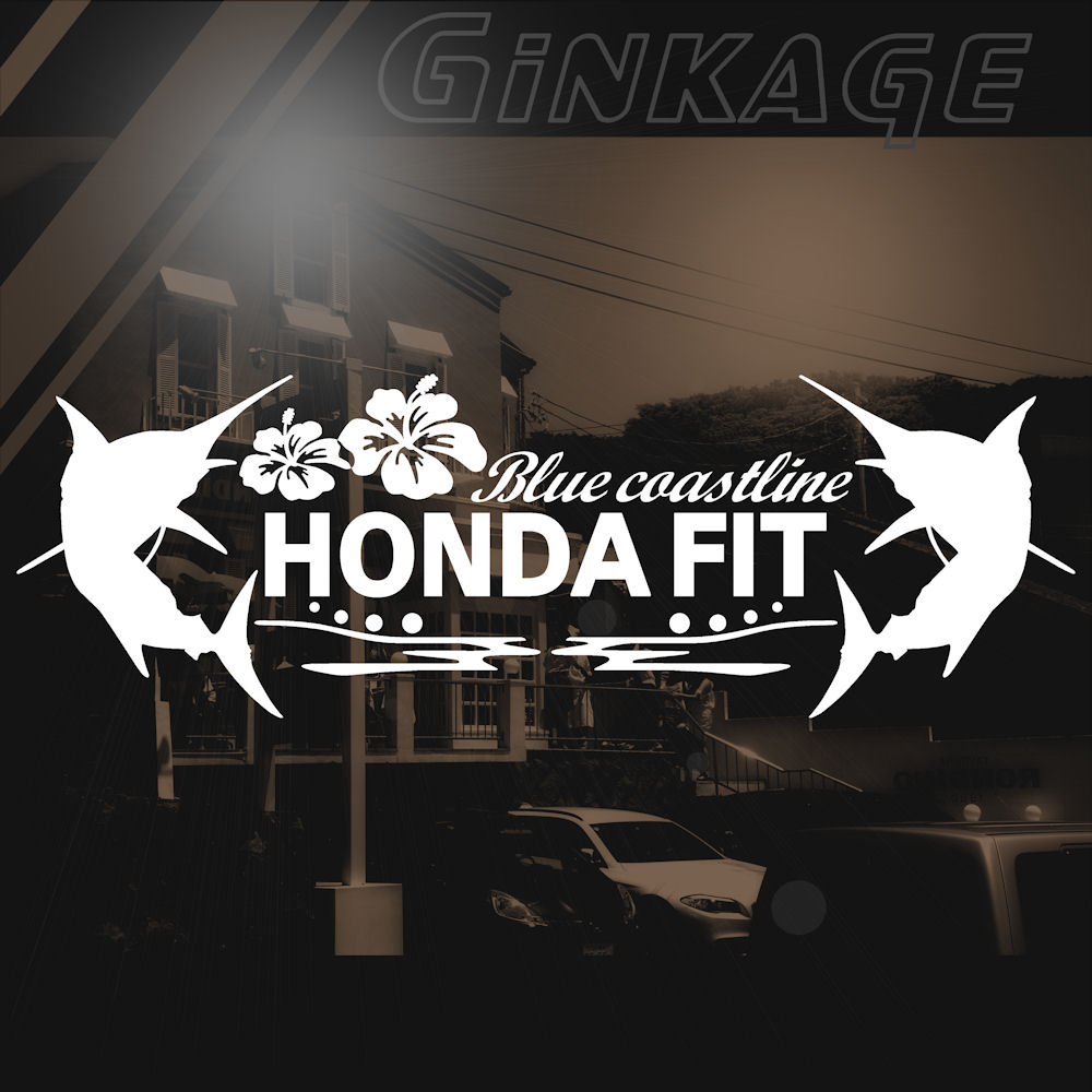 HONDA ホンダ フィット オリジナル エンブレム ステッカー 車名が選べる! メーカー・名前・店名・文字が入る! 車 店舗 外装 ウインドウ リアガラス用 ステッカー 3サイズから選択