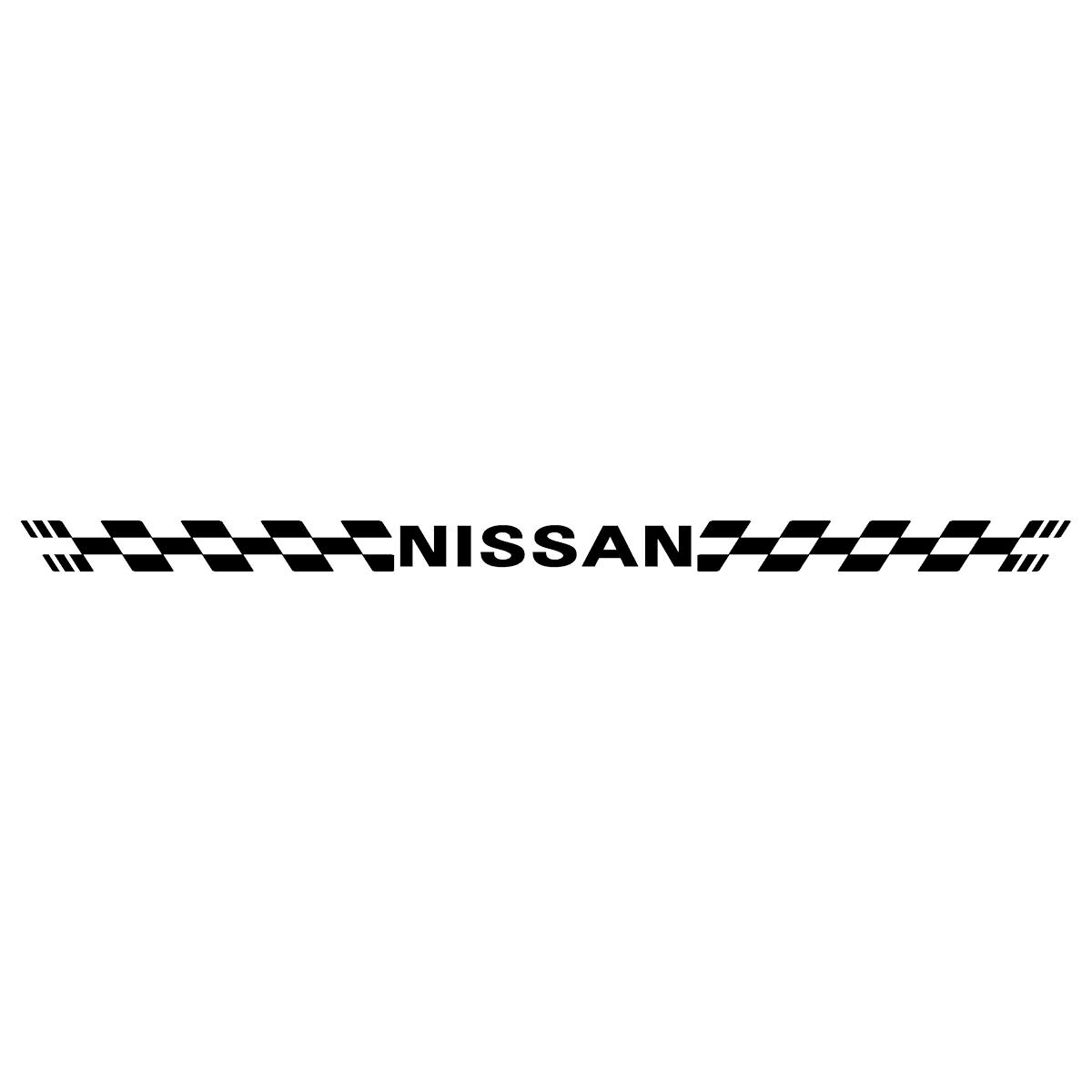 ステッカー 日産 NISSAN 車 レーシング スポーツ チェッカー エンブレム 枠サイズ：５ｃｍ × ８３ｃｍ （３M社製 強粘着 カッティング シート）