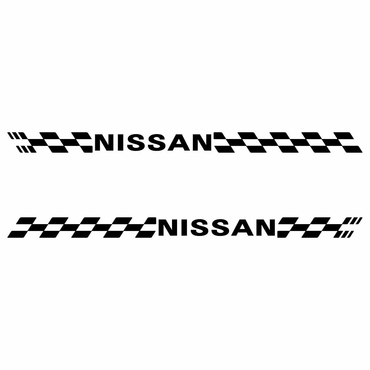 ニッサン NISSAN 車 フロント フェンダー サイドジル サイドステップ ロッカーパネル ドアガーニッシュ 外装パーツ用 スポーツ チェッカー エンブレム ステッカー 枠サイズ：７ｃｍ × ９８ｃｍ × 左右反転セット 20,306円