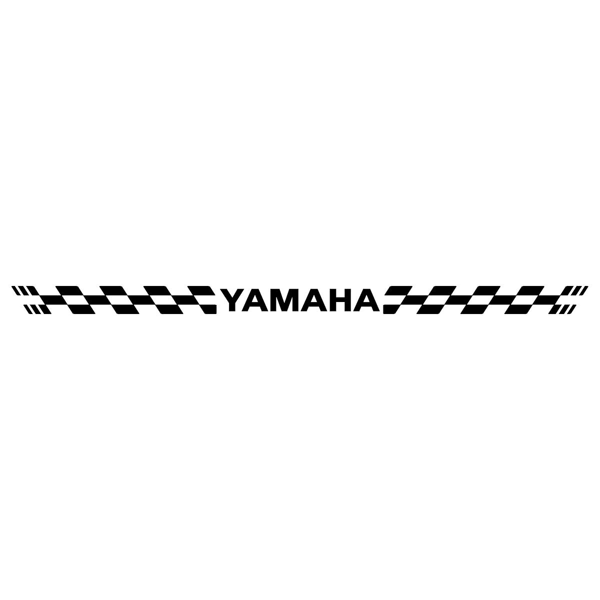 ステッカー ヤマハ YAMAHA バイク レーシング スポーツ チェッカー エンブレム 枠サイズ:5cm × 83cm (3M社製 強粘着 カッティング シート)