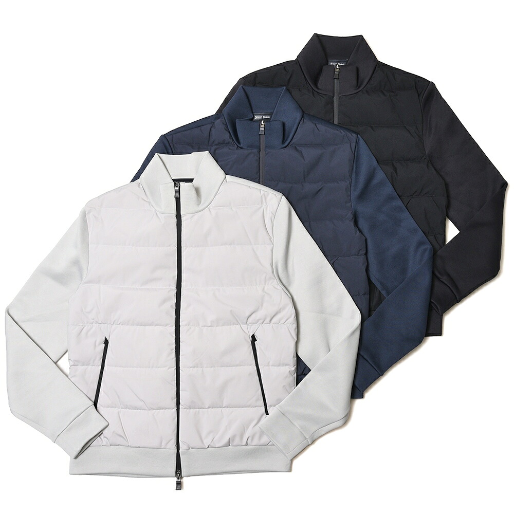 【楽天市場】HERNO（ヘルノ）Laminarラミナー 2レイヤーゴアテックス×ナイロンコットンスウェットハイブリッドダウンジップブルゾン ...