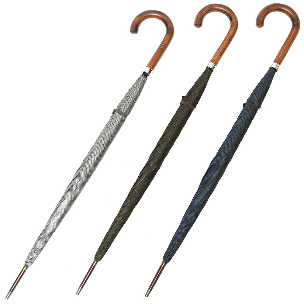 FOX UMBRELLAS(フォックス アンブレラ)ウォーターレペレントポリエステルグレンチェックダークグレインドオークハンドルロングアンブレラ GT1 19022200162|ginlet(ジンレット)