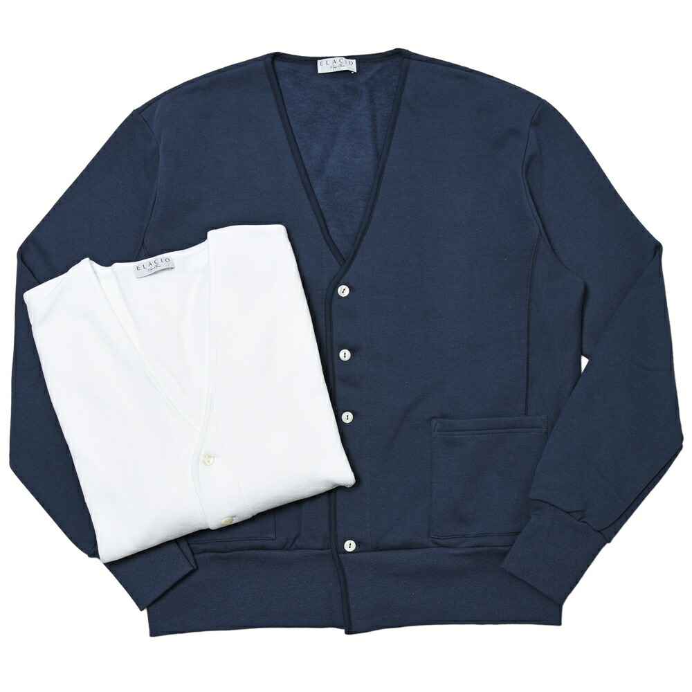 ELACIO（エラシオ） コットンスウェットカーディガン V-NK CARDIGAN 12032001020