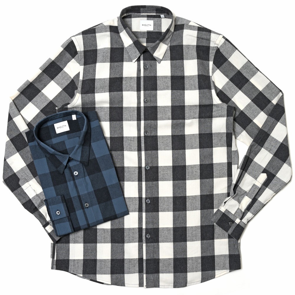 BAGUTTA（バグッタ） コットンネルバッファローチェックレギュラーカラーシャツ THE_GREAT_EL/12744 11032001054