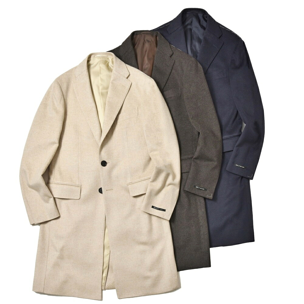 【S30】guji（グジ）カシミアフランネルソリッドチェスターフィールドコート(MADE BY RING JACKET / LoroPianaファブリック使用)【秋/冬】14132200028 PS3｜ginlet（ジンレット）