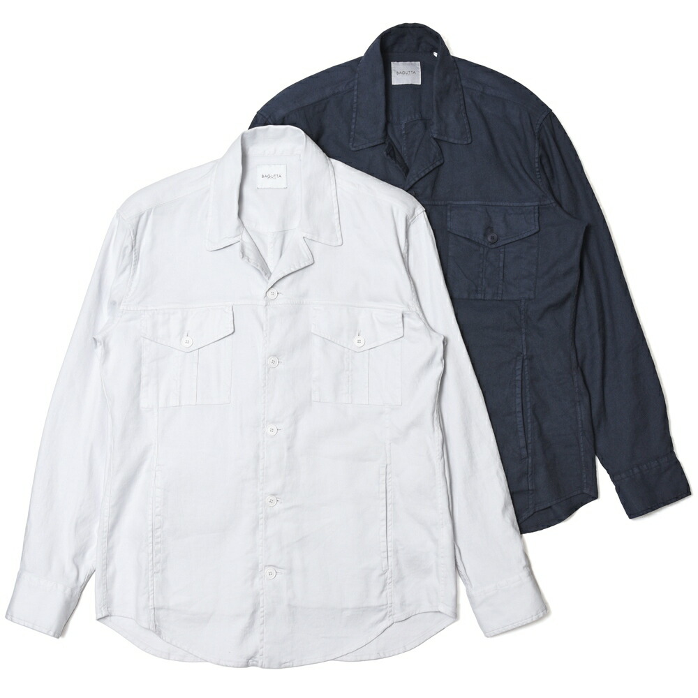 BAGUTTA（バグッタ） ストレッチリネンコットンギャバジンCPOシャツ LIAM LT/12876 11041002054
