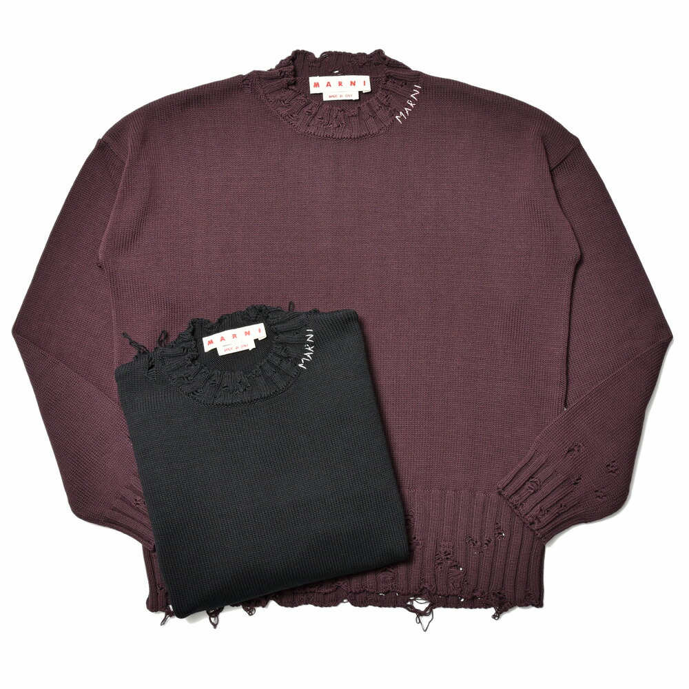 マルニ　ウール　モヘア　ボーダー　ニット　セーター　メンズ　マルチカラー　長袖 楽天市場】マルニ MARNI ニット セーター ローゲージ クルーネック