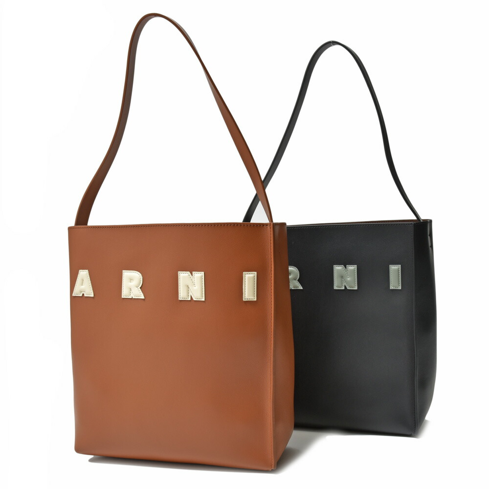 MARNI（マルニ）Museo スムースカーフレザーホーボーバッグ SHMP0111U0 P6483 18442400138