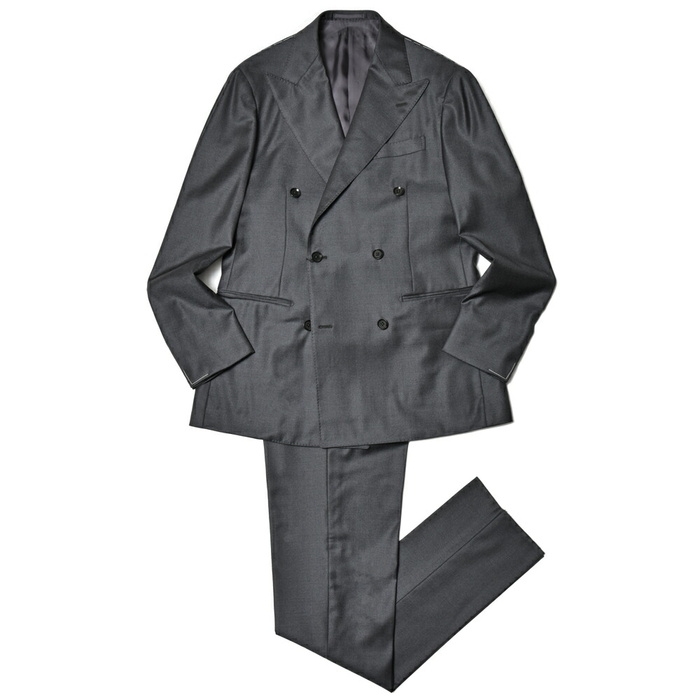guji（グジ）SUPER130\u0027s羊毛6B1プリーツダブルスーツ (MADE BY RING JACKET / LoroPiana布切れ当て嵌める)【オール時期】GUJ-03E/GUP-02 17142210028