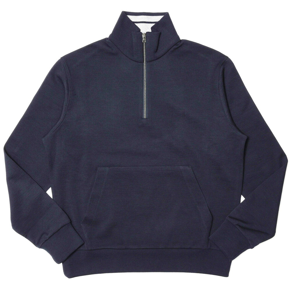 HERNO（ヘルノ） ウールコットンダブルフェイスハーフジップスタンドカラーニット JL00001UR-56013 12042601132