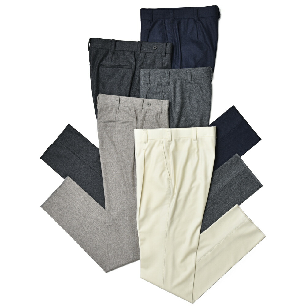 IGARASHI TROUSERS（五十嵐トラウザーズ） ウールフランネルソリッド1プリーツスリムテーパードパンツ IGT/1OUTP-01 13042207187