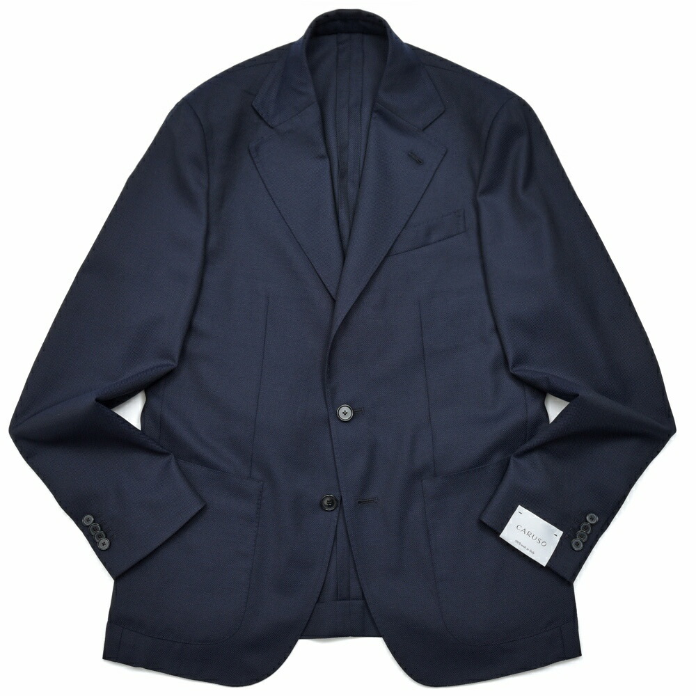 CARUSO カルーゾ ダブルジャケット フランネル カシミア混 ブラック 50 SALE】CARUSO（カルーゾ）BUTTERFLYバタフライ ウールギャバジン