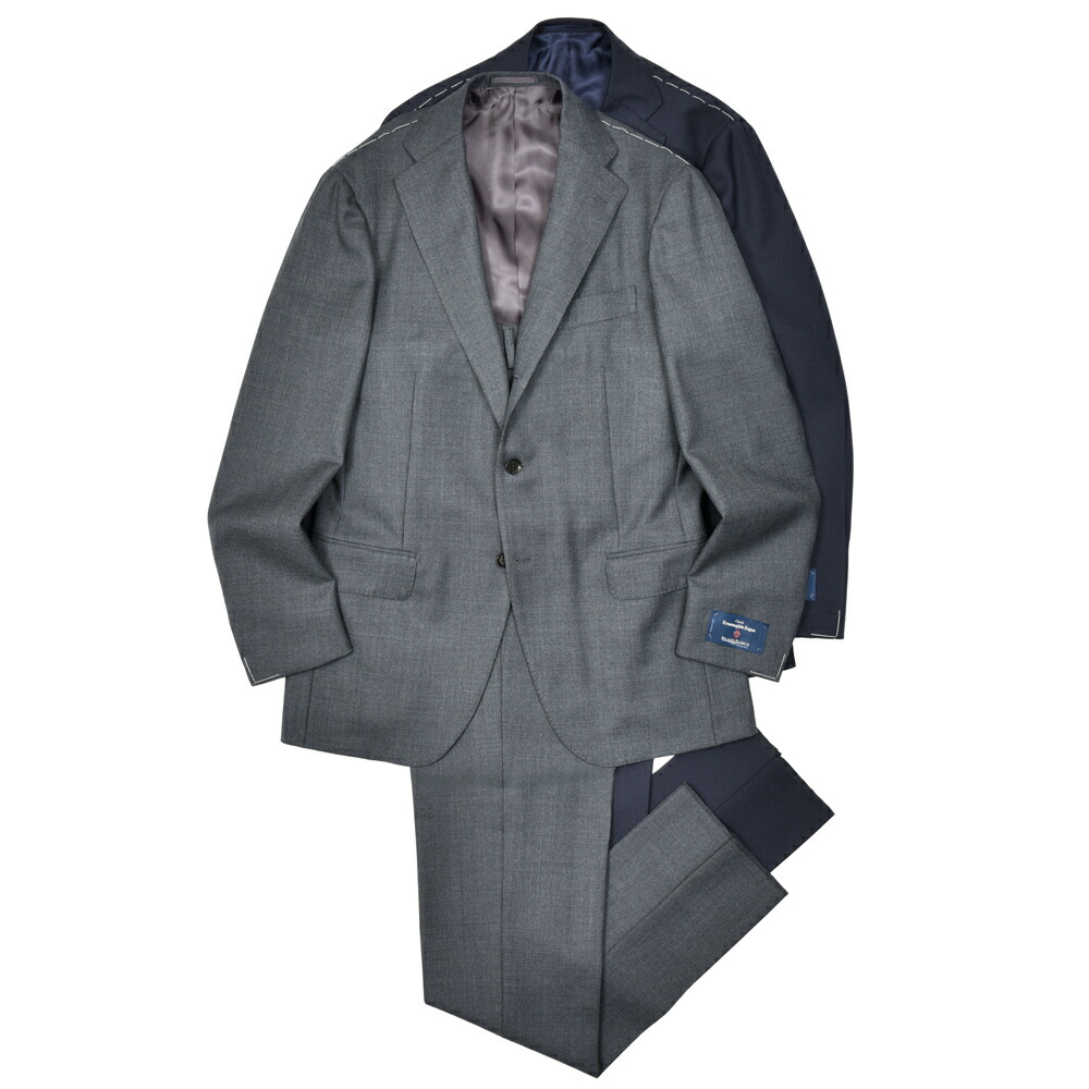 guji（グジ） ウールサージ3B1プリーツスーツ MADE BY RING JACKET / Ermenegildo Zegna - ISLAND FLEECE 17152202028