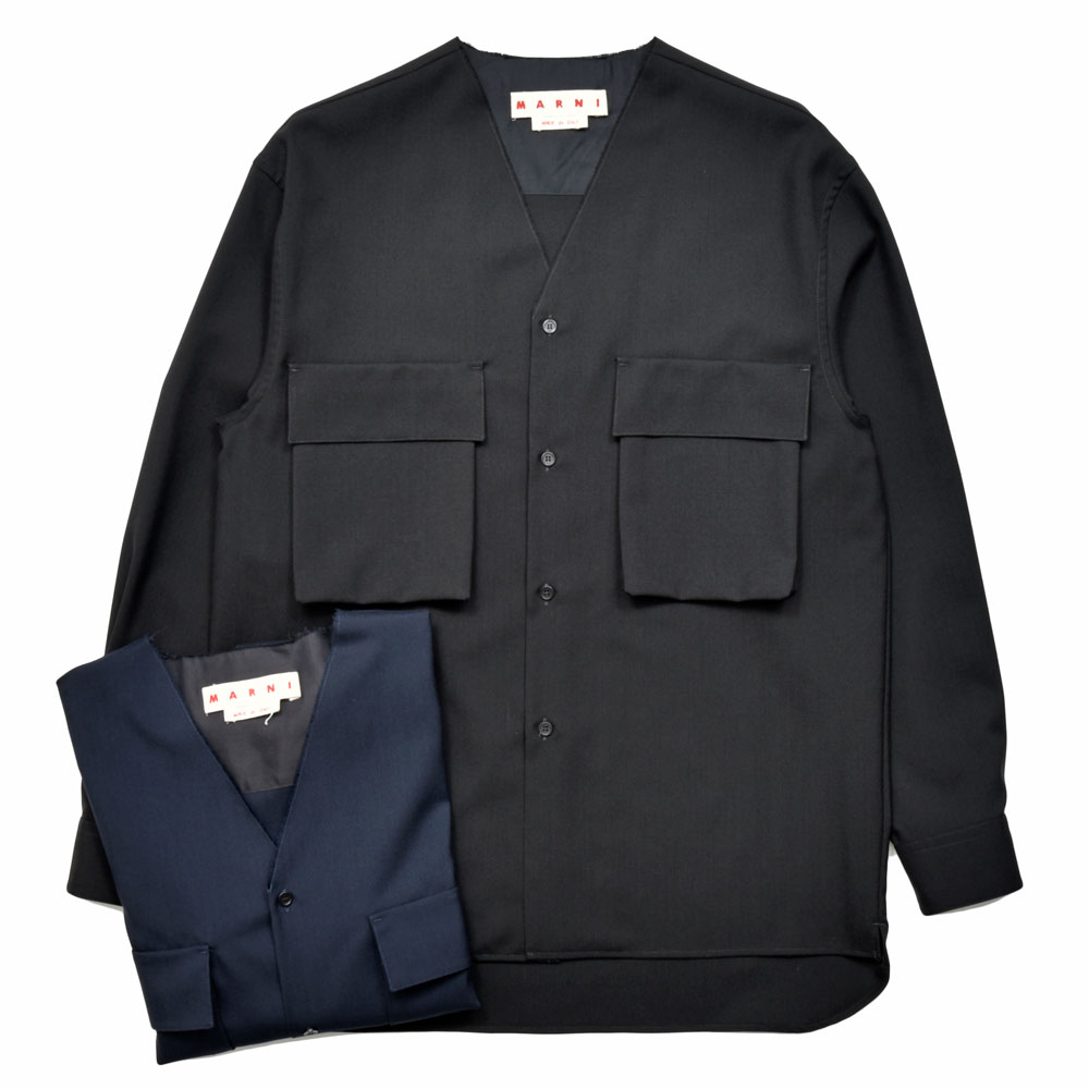 楽天市場】MARNI（マルニ）【BLACK TROPICAL WOOL COLLARLESS