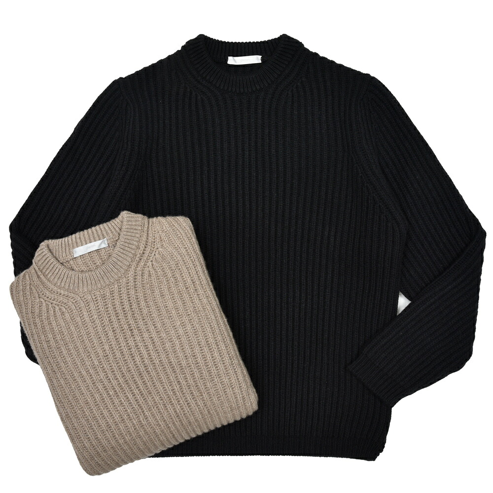 garoh（ガロウ）garoh knit02 ローゲージカシミアフィッシャーマンリブクルーネックニット 16052800161｜ginlet（ジンレット）