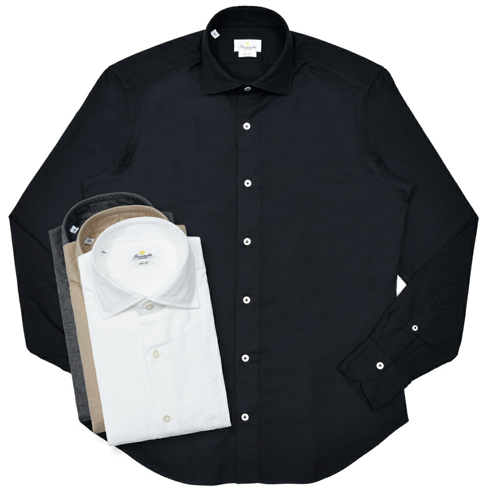 Giannetto（ジャンネット） コットンライトネルセミワイドカラーシャツ SLIM FIT/513600L81 11052002109