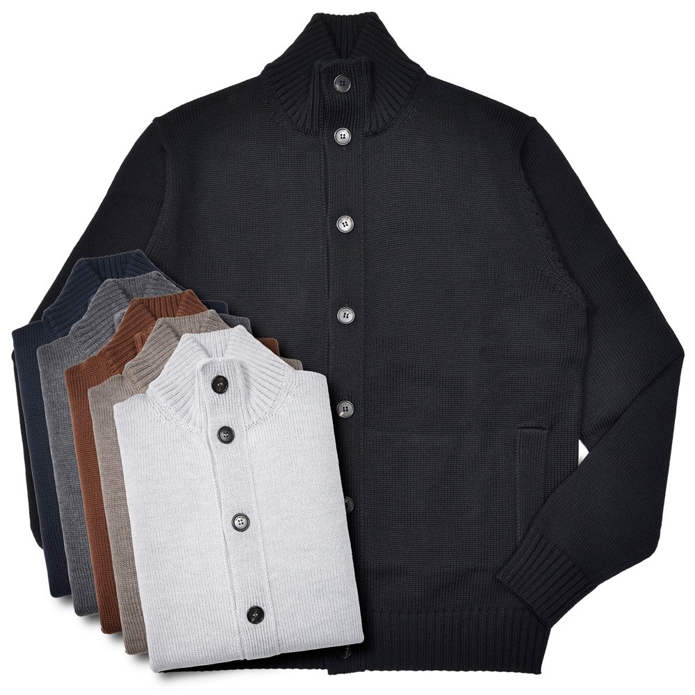 ZANONE(ザノーネ) 5ゲージウールスタンドカラーニットカーディガン CHIOTO/SLIM FIT/810130/ZR229/45602 16052000052