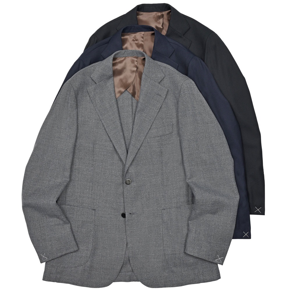 BARBA（バルバ） B ACTIVEビーアクティブ ウールホップサック2Bジャケット（メタルボタン） 487-41761 17052011052