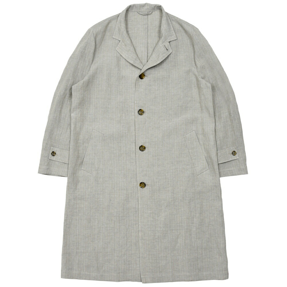 LARDINI（ラルディーニ） GAIOガイオ リネンピンストライプスタンドカラーライトコート PACA66204 14161005109
