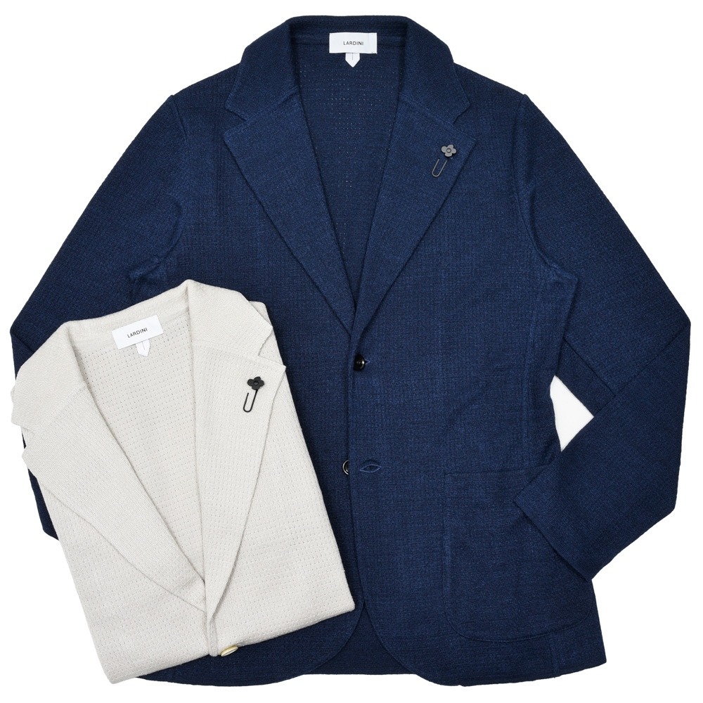 LARDINI（ラルディーニ） リネンコットンメッシュニットジャケット CNCJLJM56/PA66006 16061005109