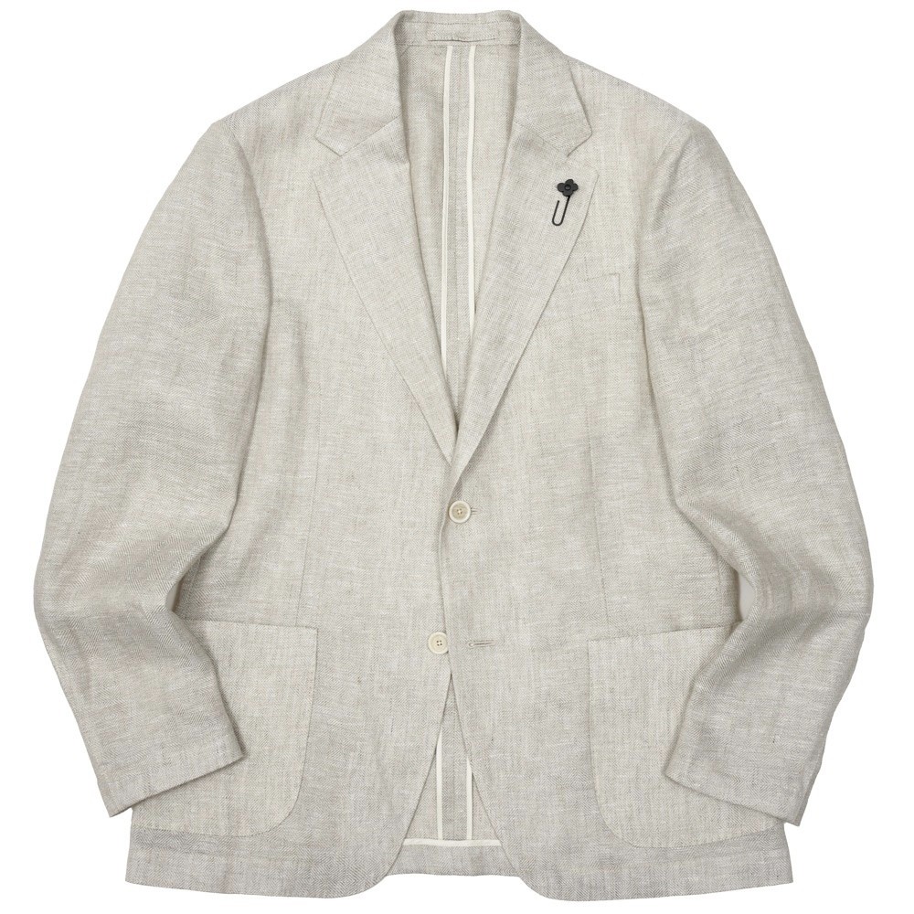 【S30】LARDINI（ラルディーニ）RIETIリエティ リネンヘリンボーン2Bライトジャケット JD6205/PAIF66810 17061005109 PS3｜ginlet（ジンレット）