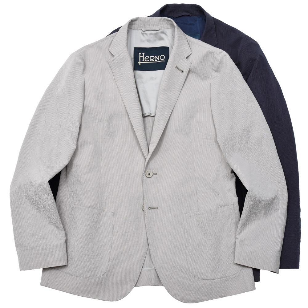 【S30】HERNO（ヘルノ）テックシアサッカー2Bジャケット GA000192U-12684 17061600132 PS3｜ginlet（ジンレット）