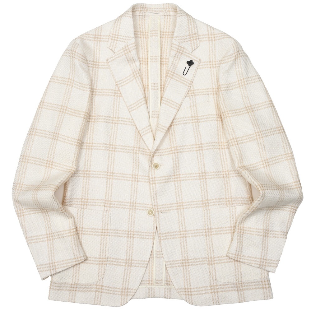 LARDINI（ラルディーニ） ROMAローマ コットンリネンライトツィードウィンドーペーン2Bジャケット 6116-A6202Q6511 17065003109