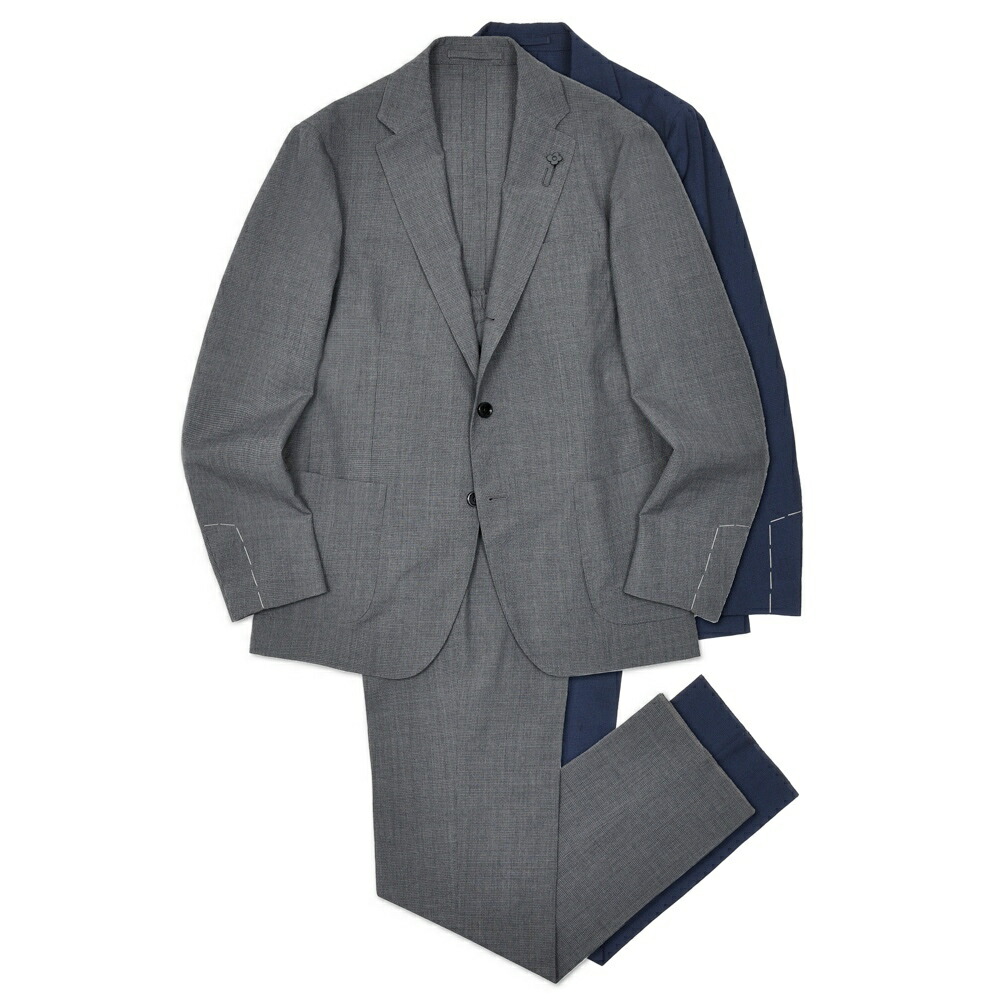 LARDINI（ラルディーニ）EASY WEARイージーウェア テックウールシアサッカーハウンドトゥース3B1P背広 6116-8091AQ6706 17165001109