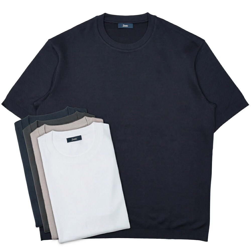 HERNO（地獄ノ）コットンニットエフェクトジャージS/Sクルーネックカットソー JG000206U-52059 12161001132