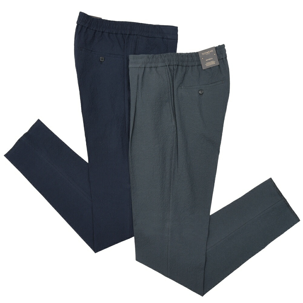 INCOTEX（インコテックス）TAPERED FIT ストレッチコットンシルクシアサッカー1プリーツシャーリングパンツ 470-51534(M) 13065302052