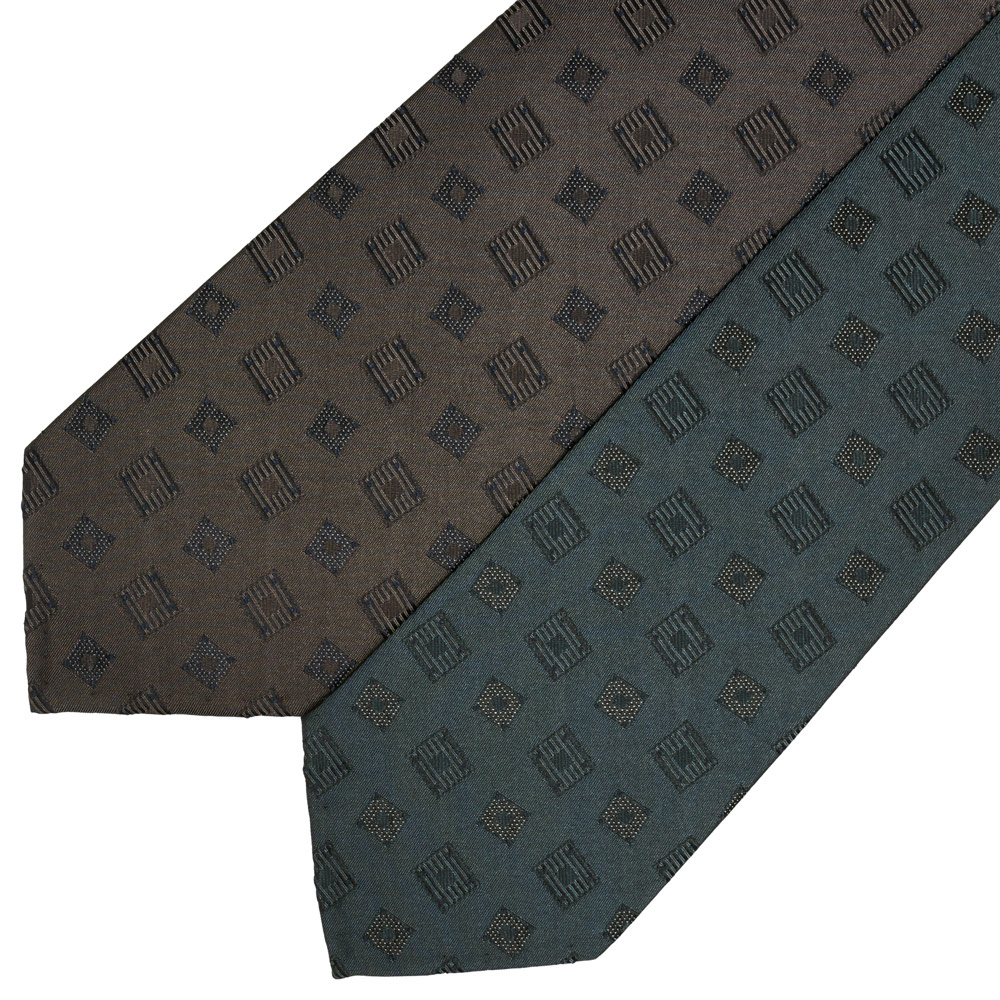 TIE YOUR TIE（タイ王国 ユア タイ王国）シルクスクエアパターンタイ / セッテピエゲ 18265207179   なおなお書き3