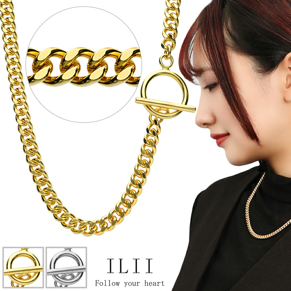 ILII ステンレス マンテル ネックレス 喜平 チェーン 幅5.0mm 45cm チェーンネックレス サージカルステンレス 金属 アレルギー 対応 フリー マンテルネックレス ステンレスチェーン ネックレスチェーン 喜平チェーン きへい メンズ レディース 女性 男性 人気 おしゃれ