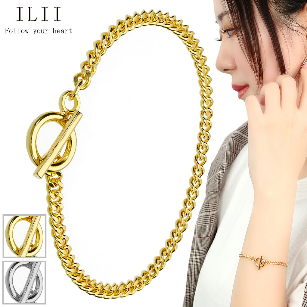 ILII マンテル ステンレス チェーン ブレスレット 喜平 幅3.5mm 18cm サージカルステンレス 金属 アレルギー 対応 フリー 腕輪 シンプル マンテルブレスレット きへい Tバー メンズ レディース 男性 女性 彼氏 彼女 記念日 誕生日 プレゼント 人気 おしゃれ きれい