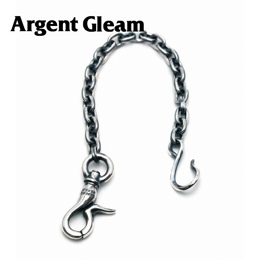 ArgentGleam アージェントグリーム シルバー925 ウォレットチェーン NIRVANA WC Small TYPE1 AC-193 ブランド ARGENT GLEAM ジョイント オール ウォレットチェーン エンド カラビナ ウォレット シルバー ボリューム 大人 リップ 重量感 シリーズ ラージ プレーン|新宿 銀の蔵 シルバーアクセサリー
