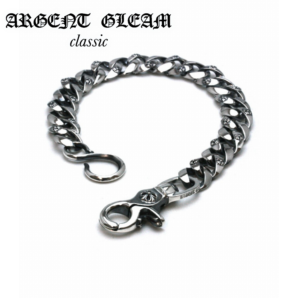 ArgentGleam Classic アージェントグリームクラシック シルバー925 ウォレットチェーン MixedWide Walletchain AGC-128 ブランド ARGENT GLEAM 存在感 立体感 カラビナ 重量感 パーツ ジョイント チェーン 繊細 シルバー インパクト スター 両面 エンド|新宿 銀の蔵 シルバーアクセサリー
