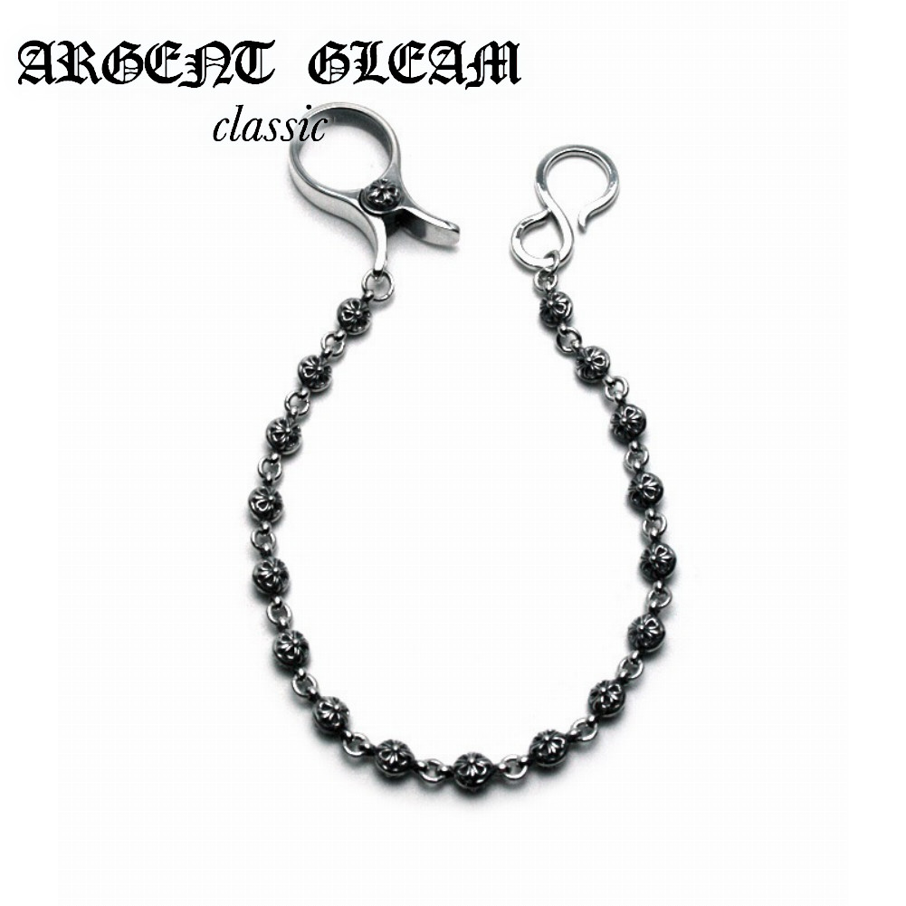 ArgentGleam Classic アージェントグリームクラシック シルバー925 ウォレットチェーン PINCH CLIP WalletChain Ball AGC-206 ブランド ARGENT GLEAM リング シンプル シルバー リップ クリップ シック クラシック デニム エンド クロス キーリング チェーン スター