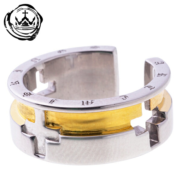 訳ありセール格安 楽天市場 Artemis Kings クロスホイールリング 7号 23号 フリーサイズ アルテミスキングス 正十字 バイカラー ゴールドメッキ 金色 シルバーリング モード メンズ リング レディース 男性用 女性用 銀指輪 メンズリング 男性用指輪 ブランド