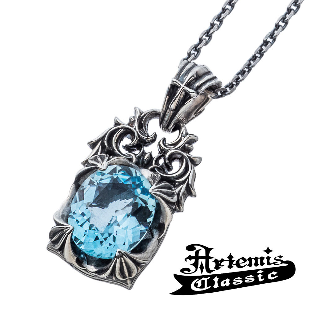 楽天市場】メンズ ペンダント ネックレス ブルーローズ ストーン 石