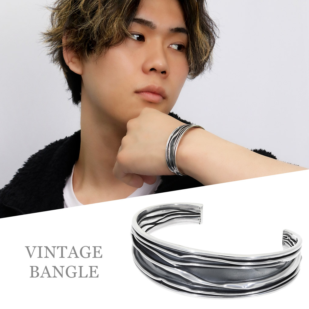 【⭐︎超希少‼︎ラスト1点⭐︎】オープンバングル　ブレスレット　シルバー　石あり Yahoo!オークション - 希少 純銀 SILVER 1000 999 925 シルバー