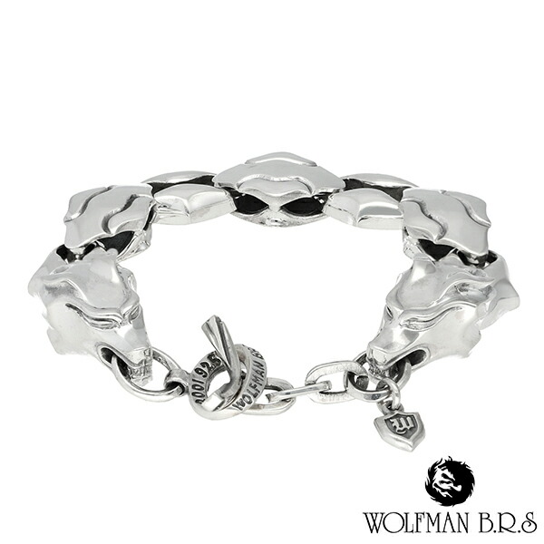 ウルフマン WOLFMAN B.R.S ブレスレット シルバー925 楽天市場】ウルフマンBRS スリーカインズ ウルフ シルバー