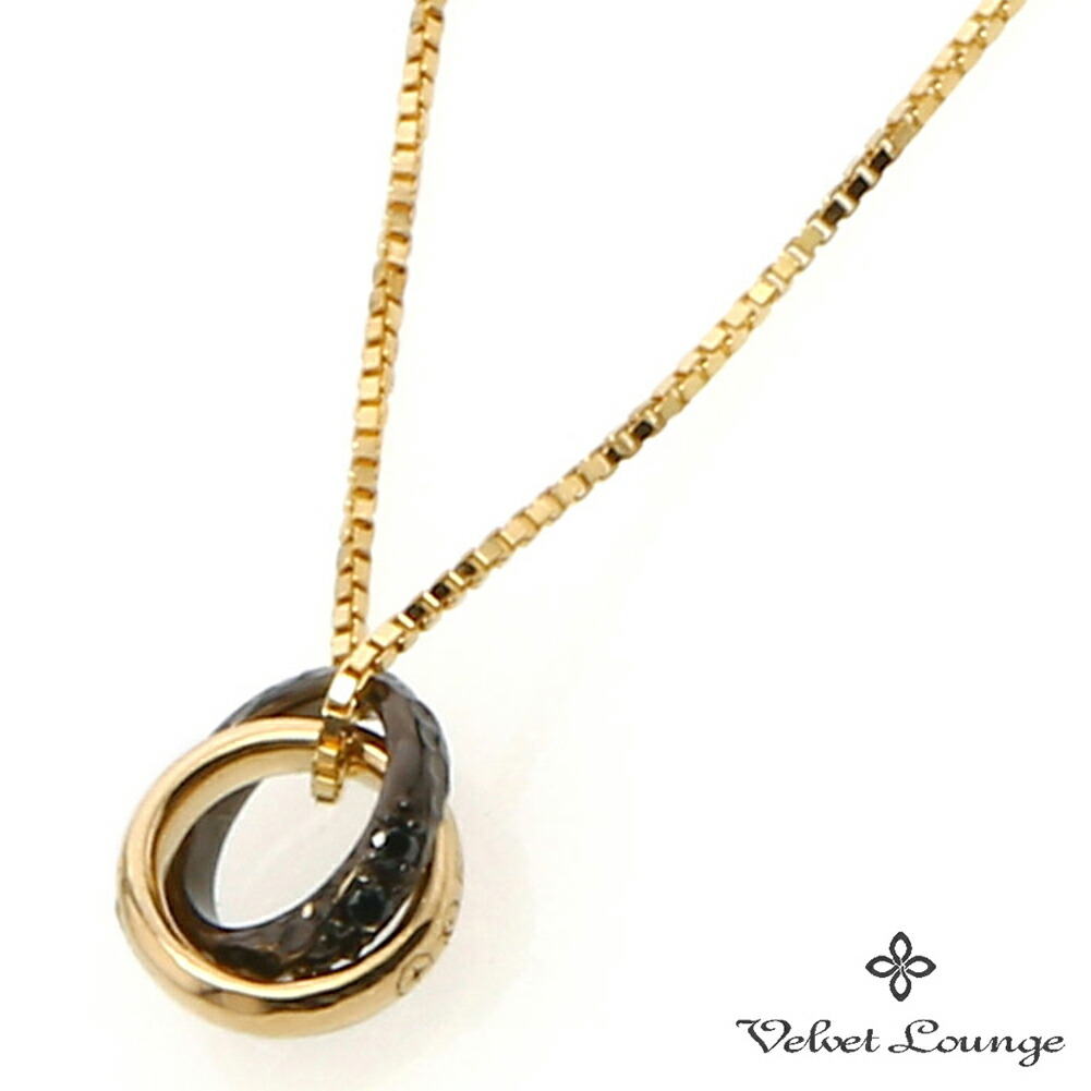 Velvet Lounge Intersect インターセクト ペンダント ゴールド ブラック ブラックジルコニア ネックレス チェーン付き シルバー 925 リング 輪 リングネックレス シンプル メンズ レディース 男性 女性 彼氏 彼女 誕生日 プレゼント 人気 おしゃれ きれい 大人 上品 24,640円