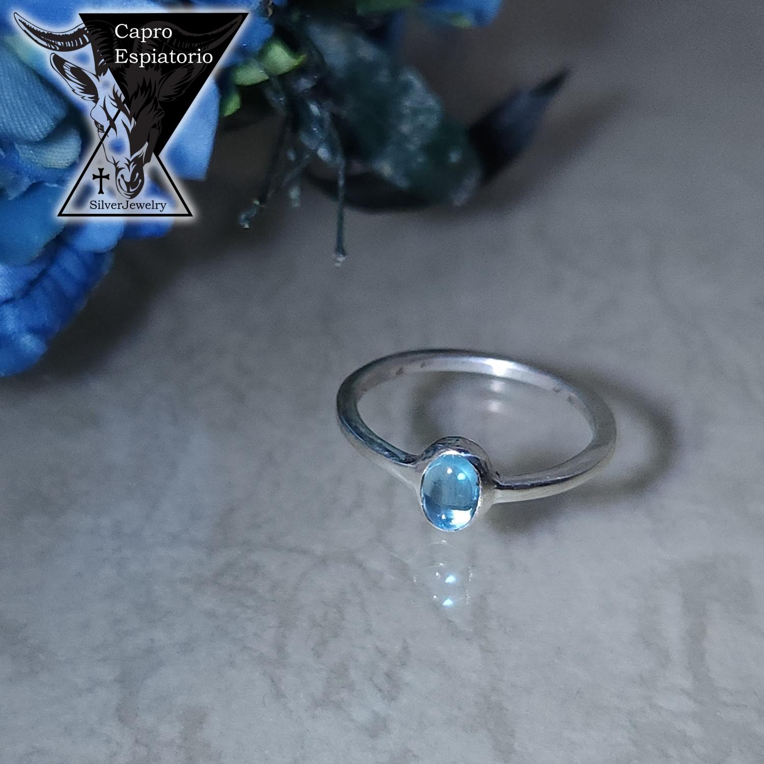 Capro Espiatorio Oval Aquamarine silver925天然 マリン リングサイズ 細身 リング ぷっくり 可愛い ラテン語 ラテン シルバー アクアマリン 天然石 アクア 天然アクアマリン ブルー オーバル 誕生石 幸福｜新宿 銀の蔵 シルバーアクセサリー