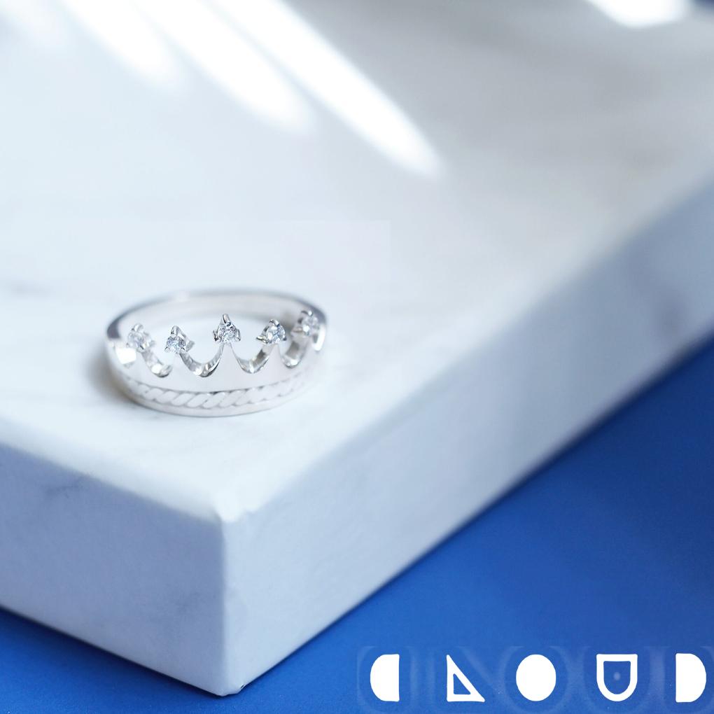 Cloud Jewelry ティアラ リング シルバー925 クラウドジュエリー ロープ ジルコニア シルバー925 シルバー 小粒 さりげない アクセント ティアラモチーフ ジュエリー 上品 セント プラチナコーティング ティアラ ティア プラチナ リング